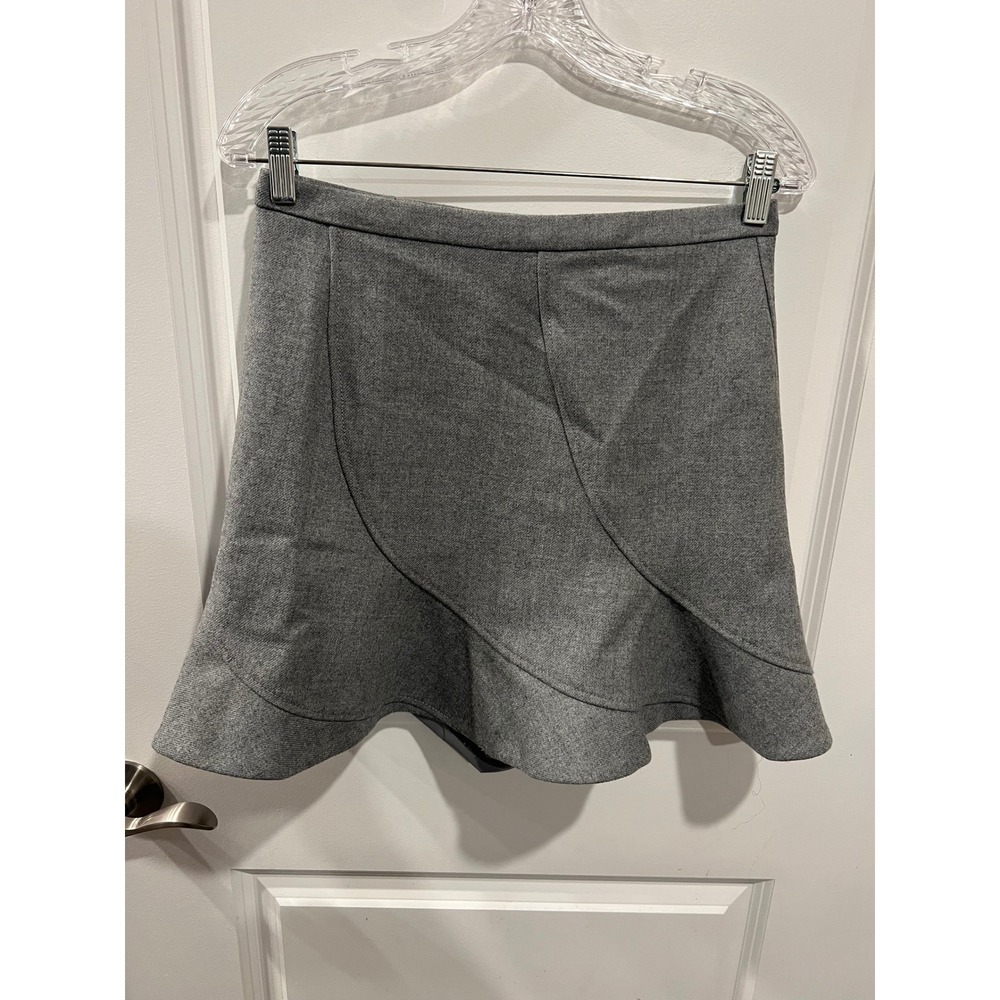 J.Crew Womens Flounce‎ Hem Skirt Wool Blend Heather Gray Size 2